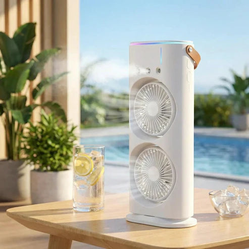 Mini Portable Dual Mist Fan