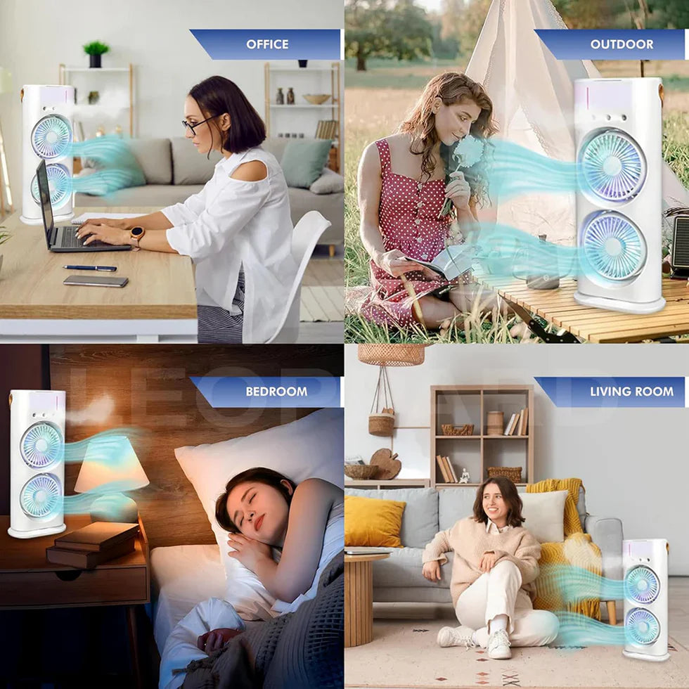 Mini Portable Dual Mist Fan